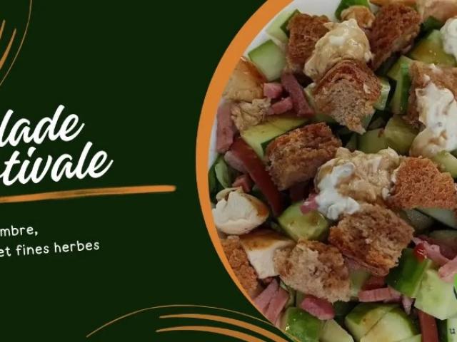 Salade estivale concombre ail et fines herbes